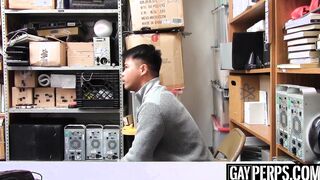 Handsome Asian crook disciplined with interracial breeding