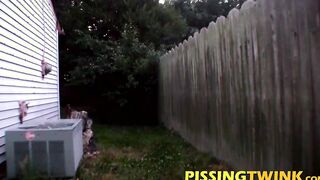 Hot group of twinks splashing their piss out of their dicks