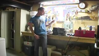 Horny cute twink with piercing wanking his big dick