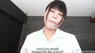 Mai Toda is inside her office uniform masturbating for us