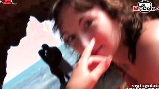 French amateur 3-way ffm at the beach with slim teenagers