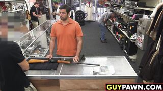 Handsome guy offered a backroom threesome deal by two homos