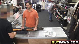 Handsome guy offered a backroom threesome deal by two homos