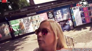German huge boobed blonde Barely Legal in a outdoors bar durinf a pounded date