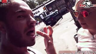 German huge boobed blonde Barely Legal in a outdoors bar durinf a pounded date