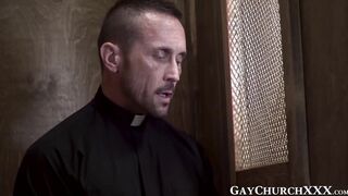 Young Catholic fucked raw after blowing in confession booth