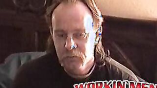 Nasty old man has solo fun in cheap motel room by wanking