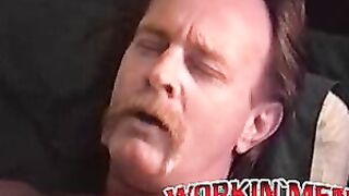 Nasty old man has solo fun in cheap motel room by wanking