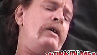 Nasty old man has solo fun in cheap motel room by wanking
