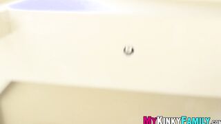 Young beauty rides stepbrothers throbbing birthday present