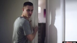Babe is fucked by gfs stepbro in hallway