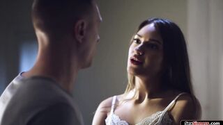 Babe is fucked by gfs stepbro in hallway
