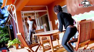 French ebony 19 yo year mature at amateur outdoor three-way ffm