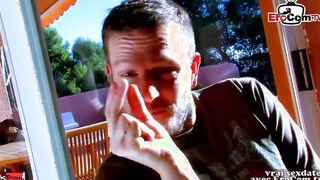 French ebony 19 yo year mature at amateur outdoor three-way ffm