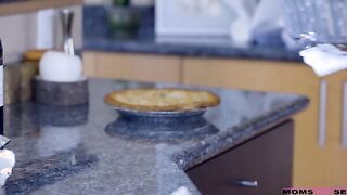 Voluptuous mom India Summer is cooking up a storm. Her stepson Logan Huge finds the pie India has made and