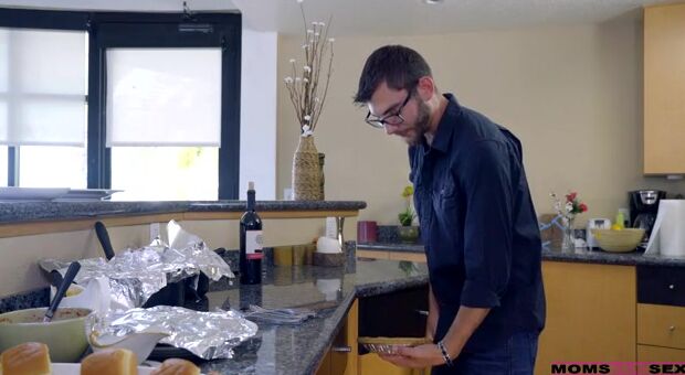 Voluptuous mom India Summer is cooking up a storm. Her stepson Logan Huge finds the pie India has made and