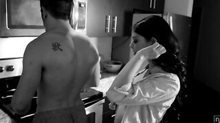 Gina Valentina walks in on Bambino where he's making a meal for both of them. Inside her mind's eye, she