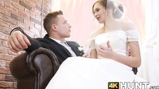 Beautiful bride fucks stranger while hubby cuckolds