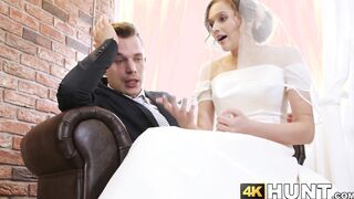 Beautiful bride fucks stranger while hubby cuckolds