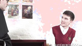 Priest fucks religious young gay raw after being sucked off
