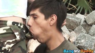Big dicked daddy slams his little twink bitch bareback