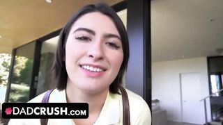Cute 19 Year Old into School Uniform Angeline Red Swallows Stepdads Gigantic Penis