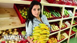 CARNEDELMERCADO - (Joa Cienfuegos, Charles Gomez) - Chubby Dark Haired With Big Titted Rides A Gigantic Latino Cock