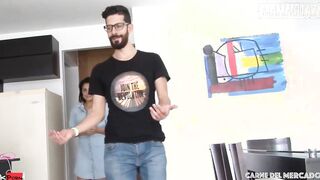 CARNEDELMERCADO - (Joa Cienfuegos, Charles Gomez) - Chubby Dark Haired With Big Titted Rides A Gigantic Latino Cock