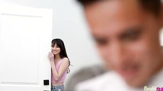 Lana Smalls sneaks up on her stepbrother Juan Loco to see what he's doing on his phone. Once he getting