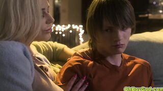 Curvy stepmom takes long dick of his stepson