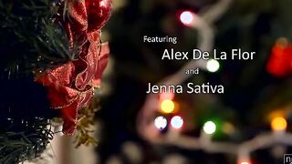 It's Christmastime and Jenna Sativa is napping beneath the tree as she dreams of her