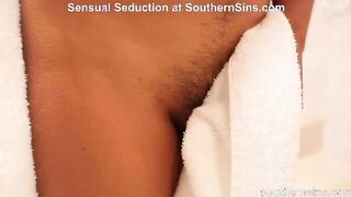 Unshaved Ruby into the bathtub