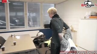 German Stupid Blonde Pick up on street for Double Vaginal