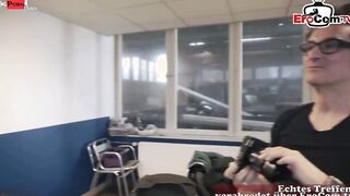 German Stupid Blonde Pick up on street for Double Vaginal