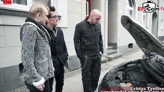 German Stupid Blonde Pick up on street for Double Vaginal