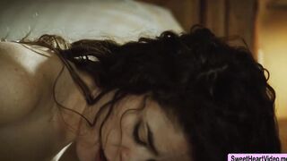 Lesbian couples face sitting on the bed