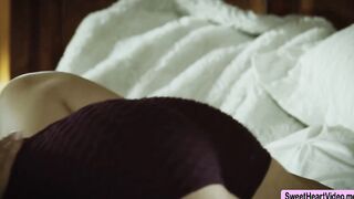 Lesbian couples face sitting on the bed
