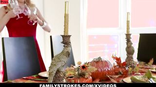 Family Strokes - Thanksgiving Feast Turns Celebration In Hardcore Family