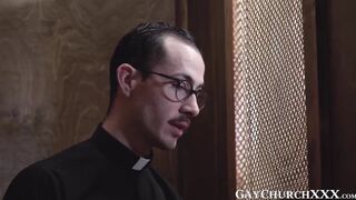 Religious twink barebacked after giving daddy wet blowjob