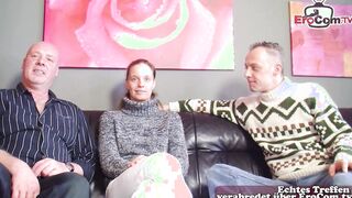 German 19 year old lover Iris Wipperfuerth sharing first time MMF amateur casting