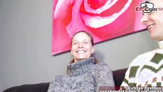 German 19 year old lover Iris Wipperfuerth sharing first time MMF amateur casting