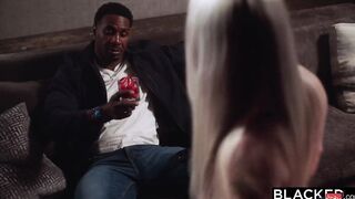 BLACKED Super Blonde fangirl getting creampied by crush Jax