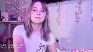 Cute Blonde Sucks and Fucks Huge Dildo