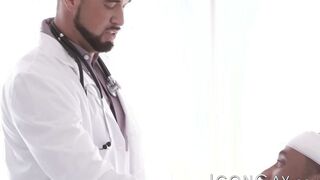 Black stud Jaxx Maxim pounds his doctor Michael Roman