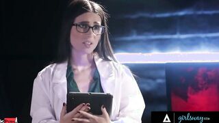 GIRLSWAY - Melissa Moore And Her Boss Sexually Provoke Their Patient For Research Purposes