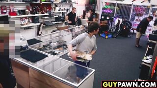Handsome cutie seduced by money and ass fucked in the office