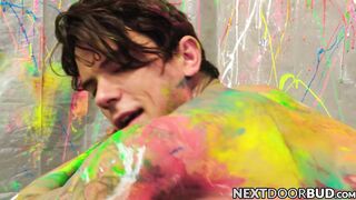 Bearded Johnny drills Dakota hard after flirty painting job