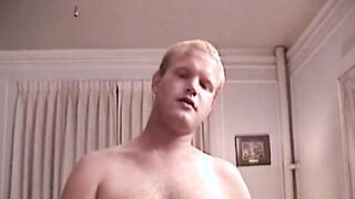 Kinky fat guy pleasures himself and unloads white chowder