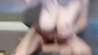 Hot Babe with big tits loves spanking her big butt