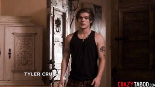 Perverted stepson joined rough loud sex